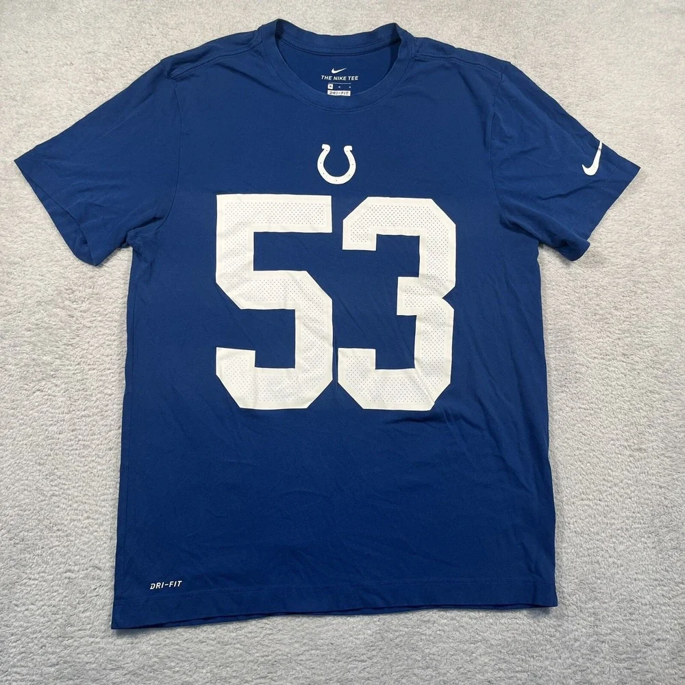 Nike‎ Indianapolis Colts Leonard 53 Dri-FIT T-Shirt Men's Size M Blue